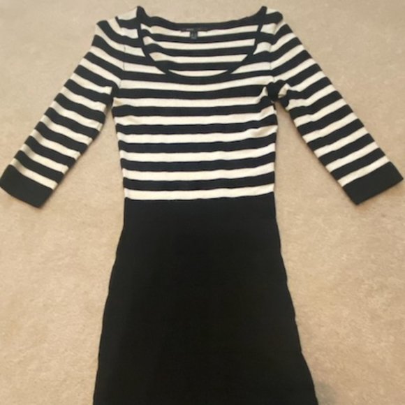 Mango Dresses & Skirts - MNG - BLACK AND WHITE STRIPE - STRETCHY DRESS - XS